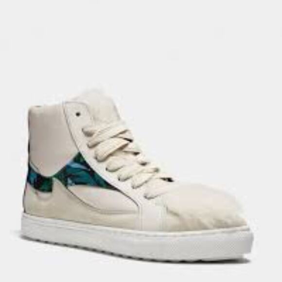 Coach Sheep Sherling Pointy Toe High Top Sneakers - Picture 1 of 8